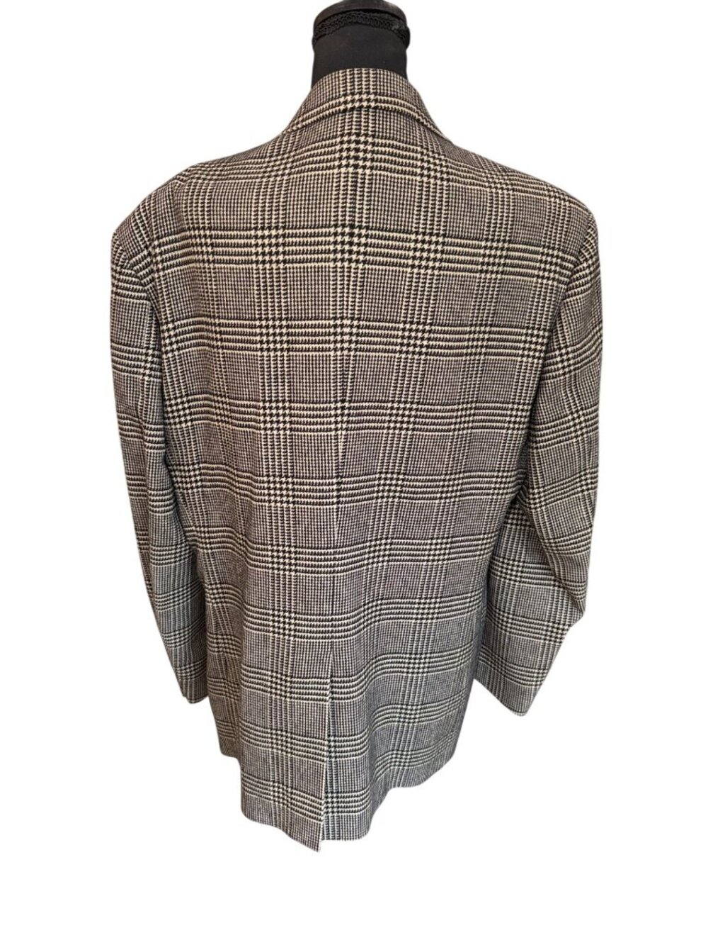 Talbots Mens 44 Wool Cashmere Blend Houndstooth Plaid Blazer Jacket Sustainable - Picture 3 of 15